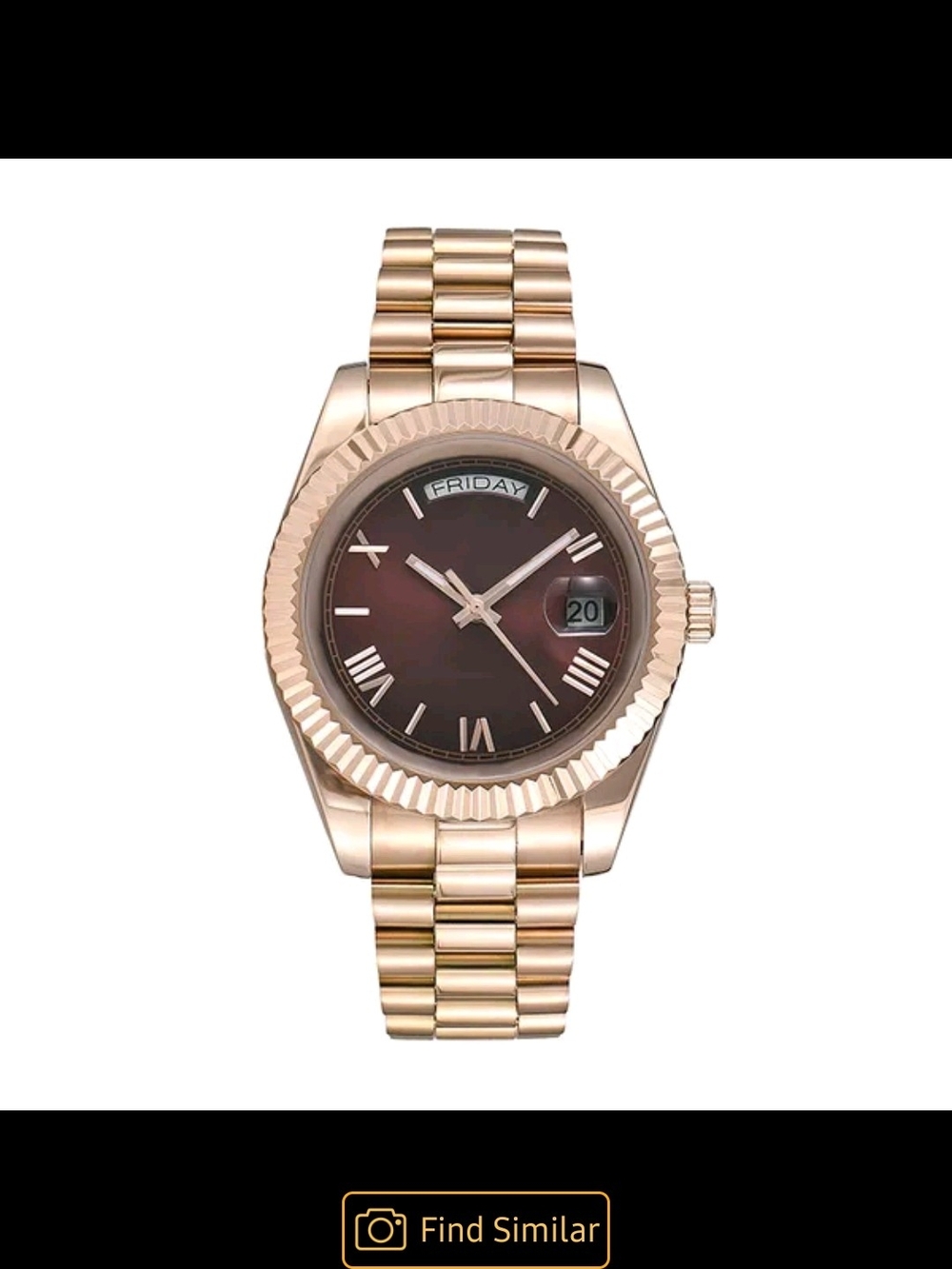 Others Follow Rose Gold Tone Watch with Brown Dial